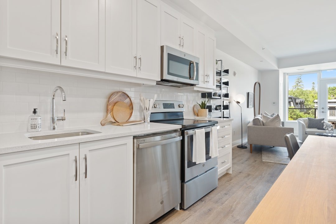 Clean apartment kitchen after a move-out turnover cleaning in Saint Paul, MN